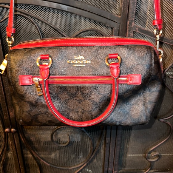 COACH Rowan Satchel In Signature Canvas with long strap VERY GOOD CONDITION - Picture 3 of 10